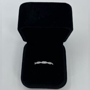 0.20 CT Double Twist Natural Diamond Sterling Silver Ring